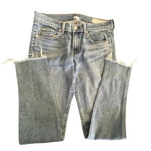 Rag & Bone Jeans Size 27 Skinny Blue Distressed